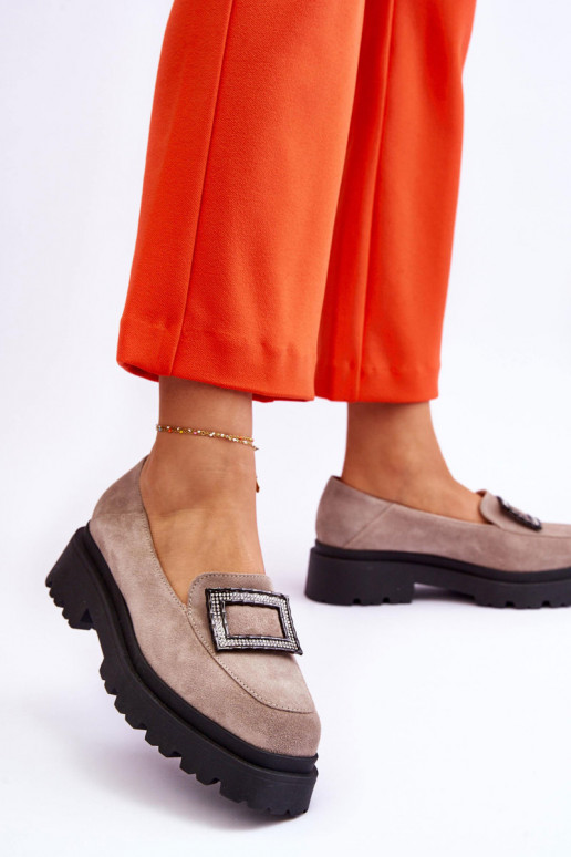 Conveniente Mocassins de camurça bege Agathe Conveniente Mocassins de camurça bege Agathe