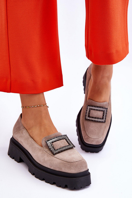 Conveniente Mocassins de camurça bege Agathe Conveniente Mocassins de camurça bege Agathe