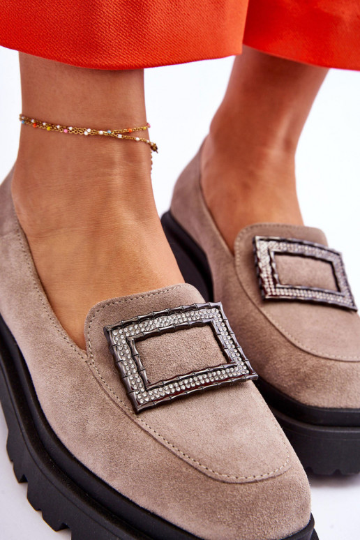 Conveniente Mocassins de camurça bege Agathe Conveniente Mocassins de camurça bege Agathe