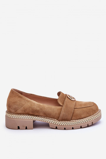 Mocassins de camurça elegantes Laverne cor areia
