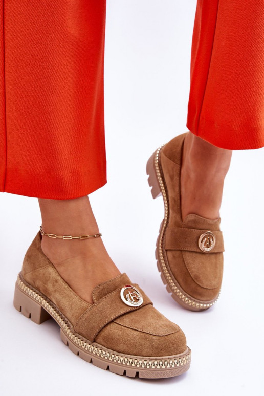 Estilo elegante Mocassins de camurça bege Laverne Estilo elegante Mocassins de camurça bege Laverne