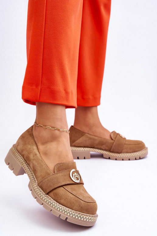 Estilo elegante Mocassins de camurça bege Laverne Estilo elegante Mocassins de camurça bege Laverne