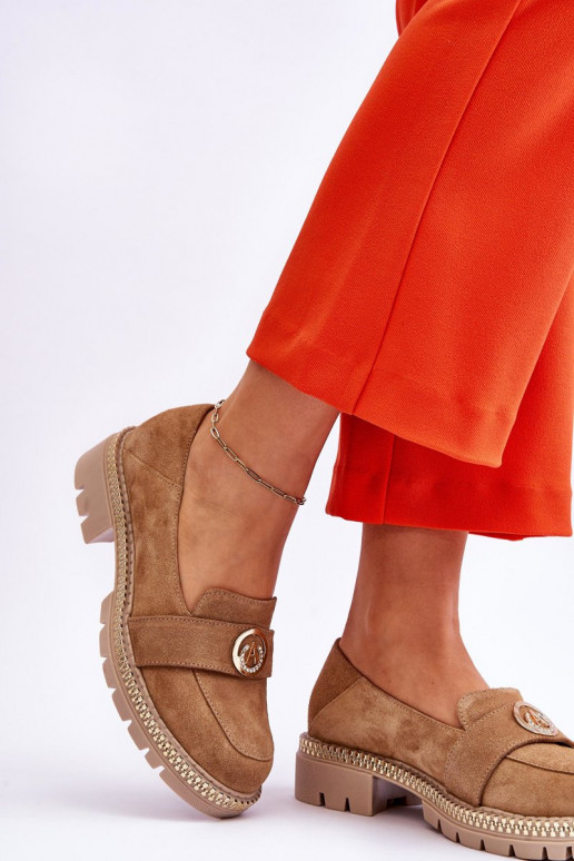 Estilo elegante Mocassins de camurça bege Laverne Estilo elegante Mocassins de camurça bege Laverne