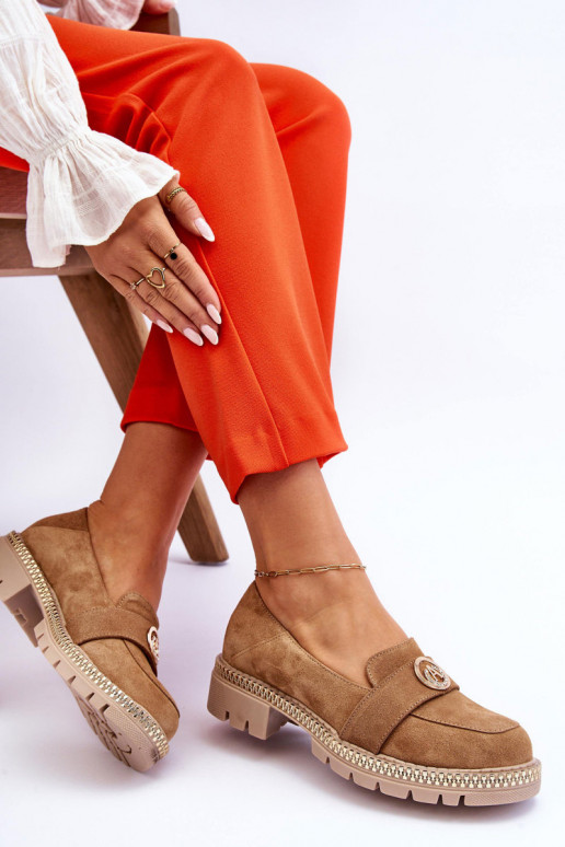 Estilo elegante Mocassins de camurça bege Laverne Estilo elegante Mocassins de camurça bege Laverne