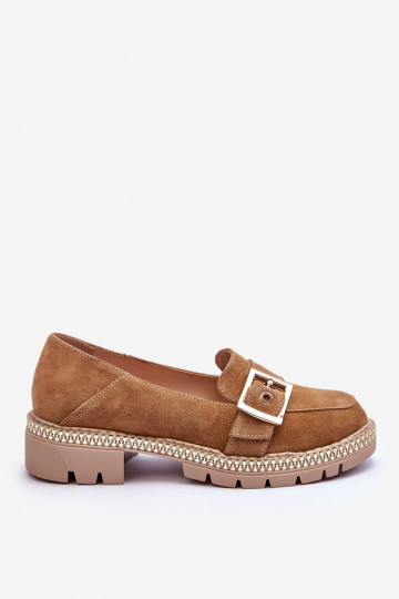 Mocassins de camurça ricos Eloisa cor areia