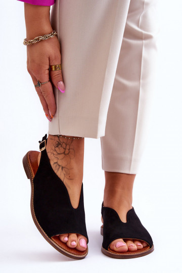 Sandálias femininas de camurça LeĮskis Shoes 3220/X na cor areia