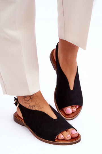 Sandálias femininas de camurça LeĮskis Shoes 3220/X na cor areia 2