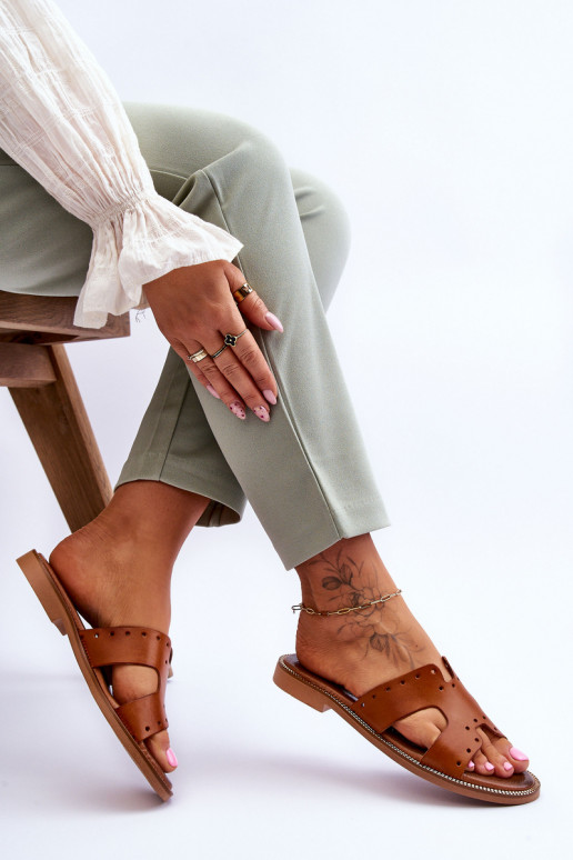 Zazoo 40326 Feminino Chinelos Com recortes decorativos cor marrom Zazoo 40326 Feminino Chinelos Com recortes decorativos cor marrom