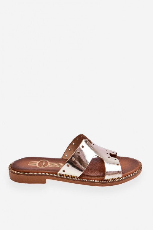 Zazoo 40326 Feminino Chinelos Com recortes decorativos cor dourada Zazoo 40326 Feminino Chinelos Com recortes decorativos cor dourada