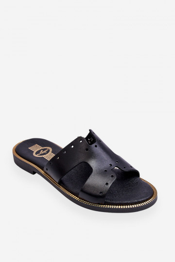 Zazoo 40326 Feminino Chinelos Com recortes decorativos cor preta