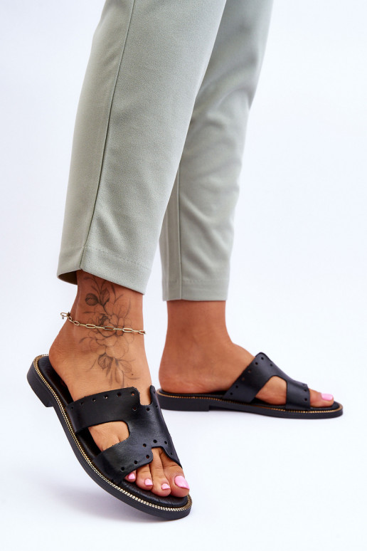 Zazoo 40326 Feminino Chinelos Com recortes decorativos cor preta Zazoo 40326 Feminino Chinelos Com recortes decorativos cor preta