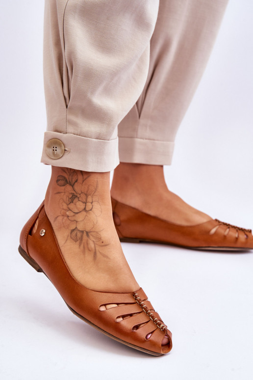 Zazoo 10009 Bailarinas confortáveis de couro natural Feminino cor marrom Zazoo 10009 Bailarinas confortáveis de couro natural Feminino cor marrom