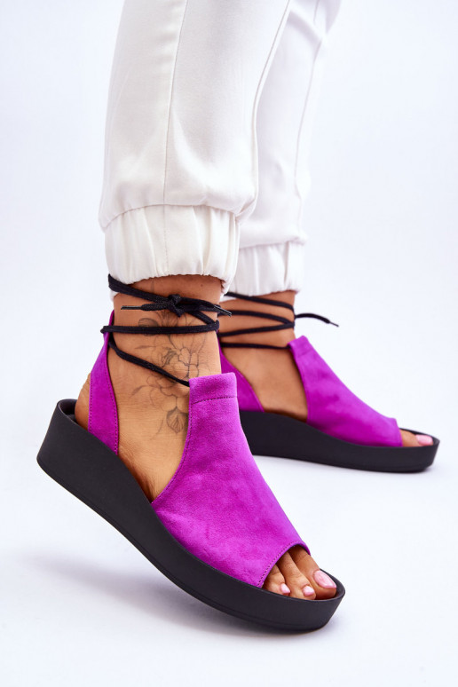 Zazoo 2743 Sandálias plataforma em camurça cor rosa Zazoo 2743 Sandálias plataforma em camurça cor rosa