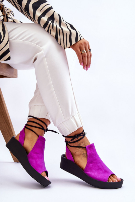 Zazoo 2743 Sandálias plataforma em camurça cor rosa Zazoo 2743 Sandálias plataforma em camurça cor rosa