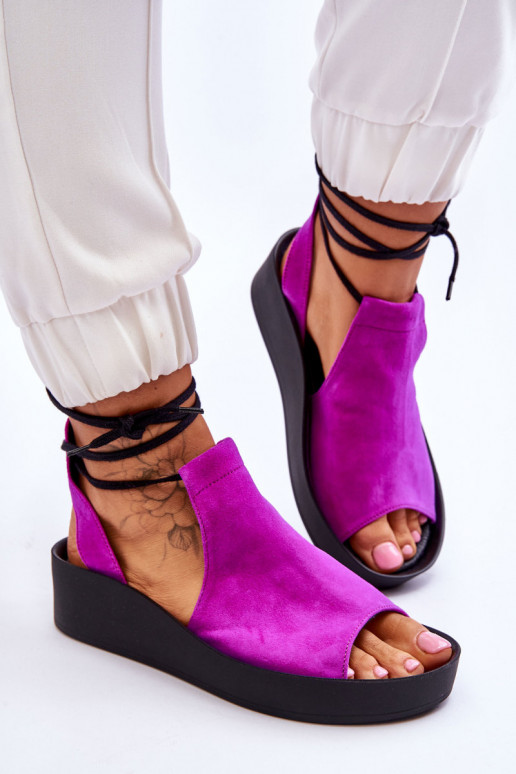 Zazoo 2743 Sandálias plataforma em camurça cor rosa Zazoo 2743 Sandálias plataforma em camurça cor rosa