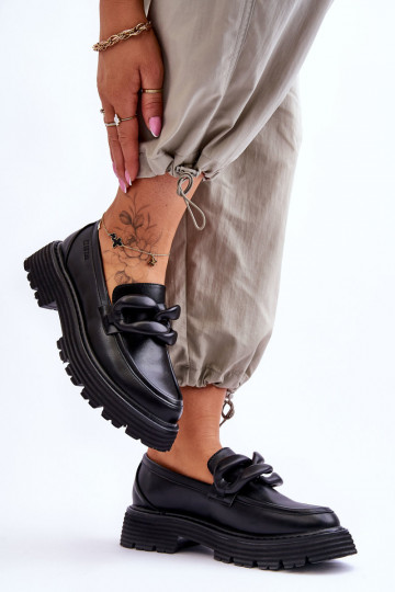 Pele Mocassins sapato Big Star LL274580 cor preta 2