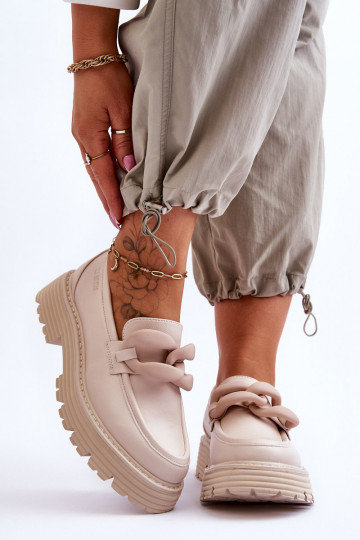 Mocassins de couro Big Star LL274581 cor bege
