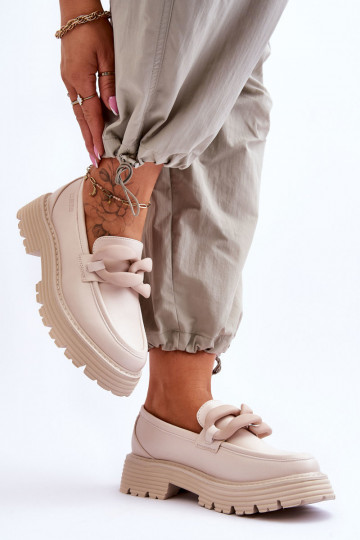 Mocassins de couro Big Star LL274581 cor bege 2