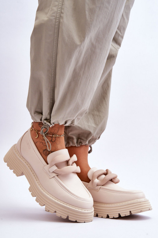 Pele Mocassins sapato Big Star LL274581 bege Pele Mocassins sapato Big Star LL274581 bege