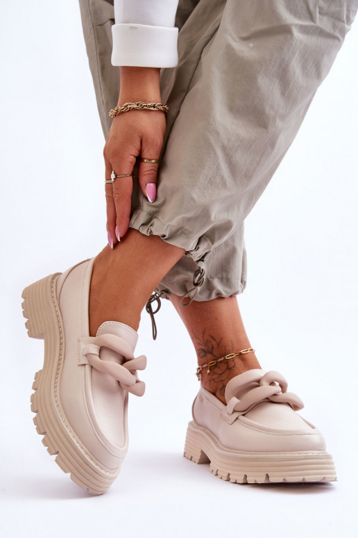 Pele Mocassins sapato Big Star LL274581 bege Pele Mocassins sapato Big Star LL274581 bege