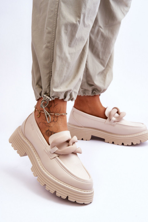 Pele Mocassins sapato Big Star LL274581 bege Pele Mocassins sapato Big Star LL274581 bege