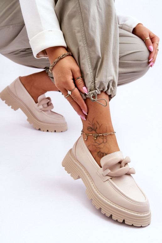 Pele Mocassins sapato Big Star LL274581 bege Pele Mocassins sapato Big Star LL274581 bege