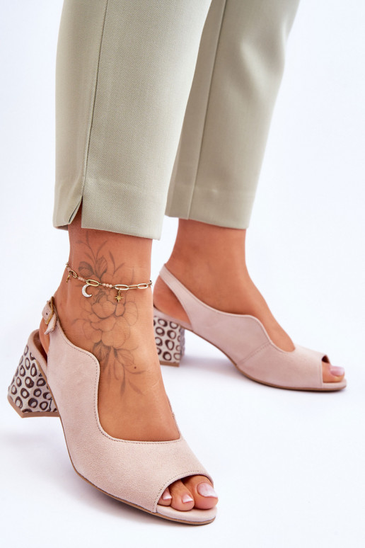 Feminino Sandálias de camurça com salto Tem que serciejka 05870-04 bege Feminino Sandálias de camurça com salto Tem que serciejka 05870-04 bege