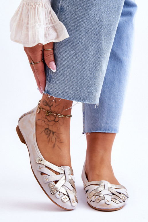 Feminino Bailarinas Tem que serciejka 01358-22 bege-cor dourada Feminino Bailarinas Tem que serciejka 01358-22 bege-cor dourada