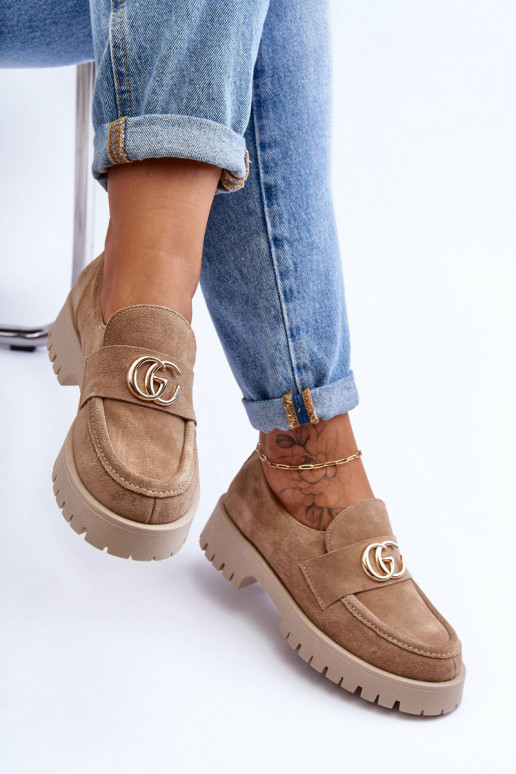 Feminino sapato de camurça com enfeites bege Rosefalls Feminino sapato de camurça com enfeites bege Rosefalls