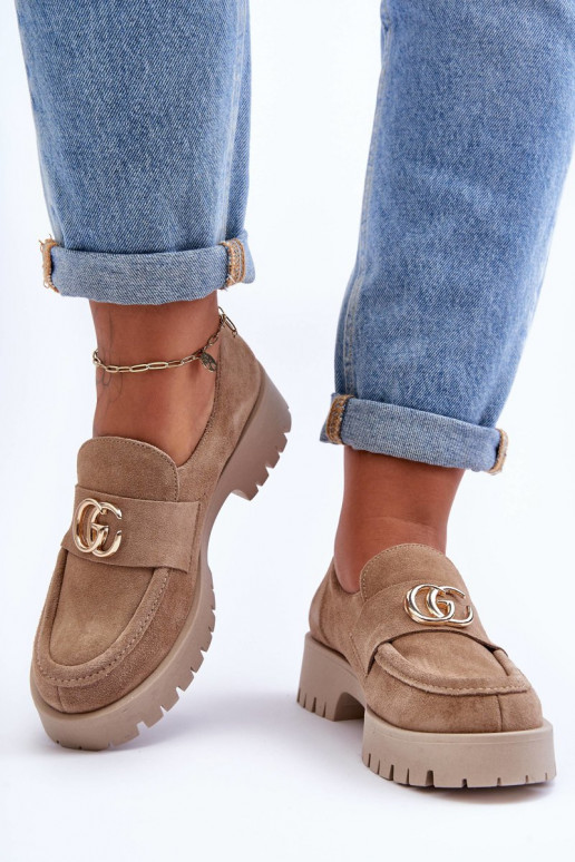 Feminino sapato de camurça com enfeites bege Rosefalls Feminino sapato de camurça com enfeites bege Rosefalls