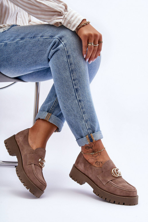 Feminino sapato de camurça com enfeites bege Rosefalls Feminino sapato de camurça com enfeites bege Rosefalls