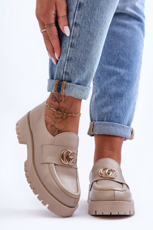 Sapatos de couro natural com enfeites bege Rosefalls Sapatos de couro natural com enfeites bege Rosefalls