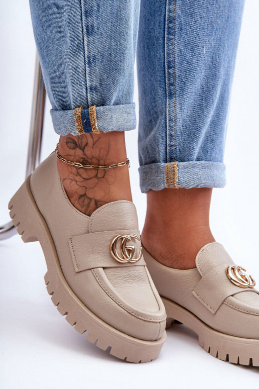 Sapatos de couro natural com enfeites bege Rosefalls Sapatos de couro natural com enfeites bege Rosefalls