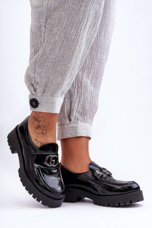 Sapatos de couro natural com enfeites cor preta Rosefalls Sapatos de couro natural com enfeites cor preta Rosefalls