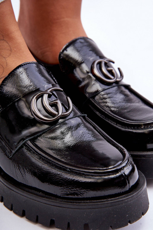 Sapatos de couro natural com enfeites cor preta Rosefalls Sapatos de couro natural com enfeites cor preta Rosefalls