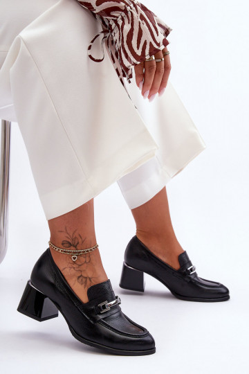 Sapatos de couro confortáveis cor preta Lemar Damira 2