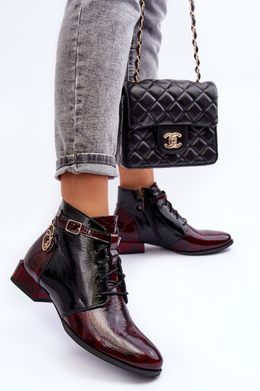 Botas femininas Calçados Tem que serciejka 5743A-23 Borgonha Botas femininas Calçados Tem que serciejka 5743A-23 Borgonha