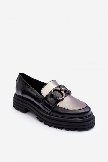 Botins de couro com sola maciça cor preta Elkiza 2