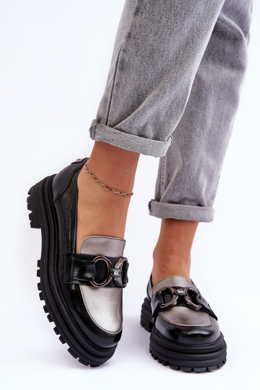 Botins de couro com sola maciça cor preta Elkiza Botins de couro com sola maciça cor preta Elkiza