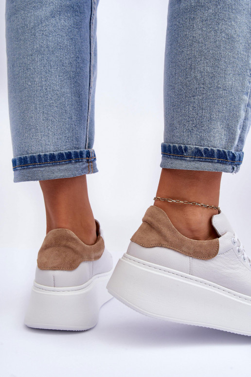 Feminino tênis Pele com uma plataforma cor branca Lemar 10150 Feminino tênis Pele com uma plataforma cor branca Lemar 10150