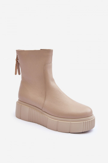 Botas femininas com uma plataforma bege Lemar Jenefer