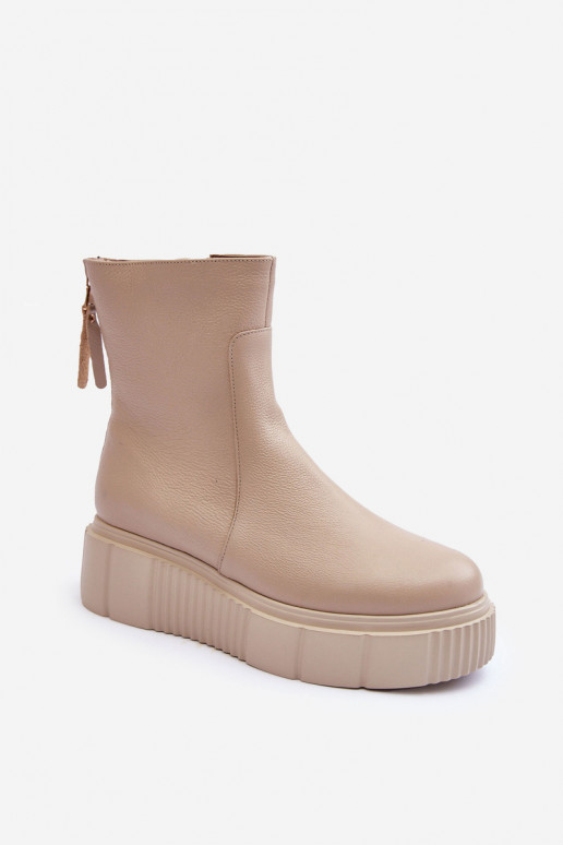 Botas femininas com uma plataforma bege Lemar Jenefer Botas femininas com uma plataforma bege Lemar Jenefer