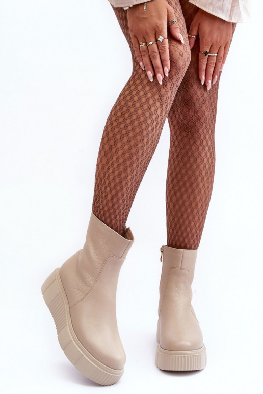 Botas femininas com uma plataforma bege Lemar Jenefer Botas femininas com uma plataforma bege Lemar Jenefer