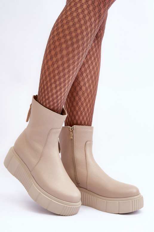 Botas femininas com uma plataforma bege Lemar Jenefer Botas femininas com uma plataforma bege Lemar Jenefer