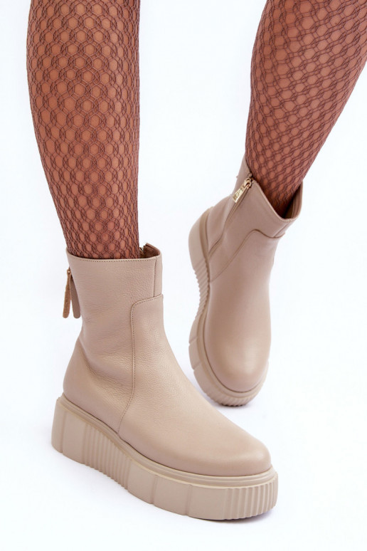 Botas femininas com uma plataforma bege Lemar Jenefer Botas femininas com uma plataforma bege Lemar Jenefer