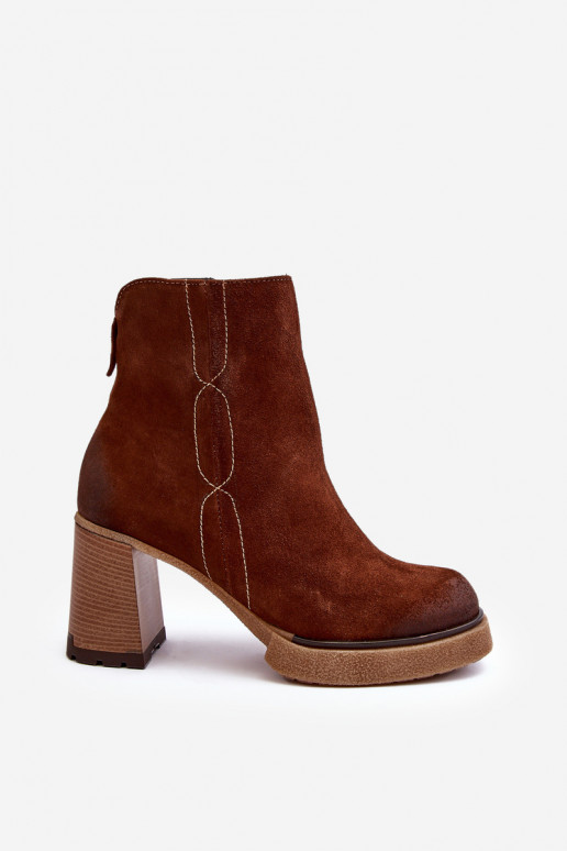 de camurça Botas femininas cor marrom Lemar Remilda