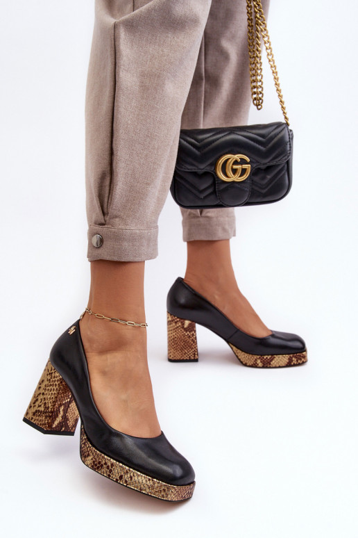 Elegante Pele Sapato Laura Messi 2599 cor preta Elegante Pele Sapato Laura Messi 2599 cor preta