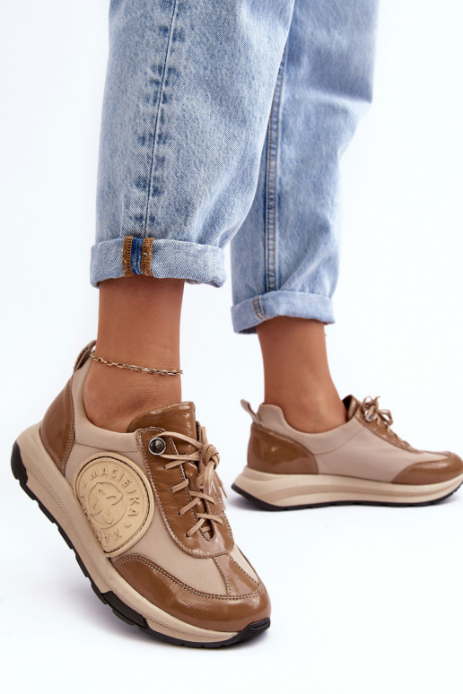 Feminino tênis Pele Tem que serciejka 06295-04 bege Feminino tênis Pele Tem que serciejka 06295-04 bege