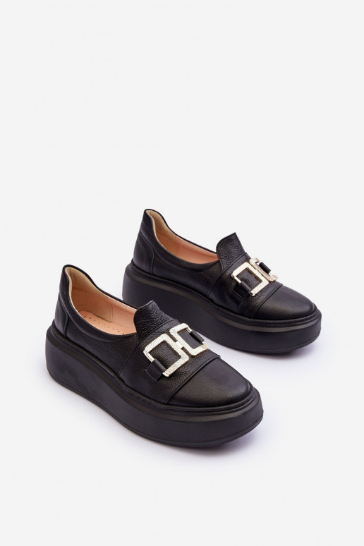 Pele sapato Feminino com uma plataforma cor preta LeParaski 3398/2