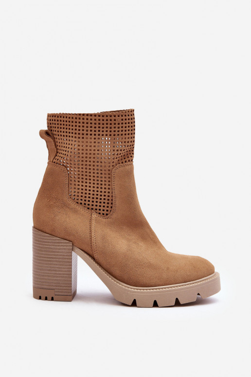 Camurça a céu aberto Botas femininas cor marrom LeParaski 3386